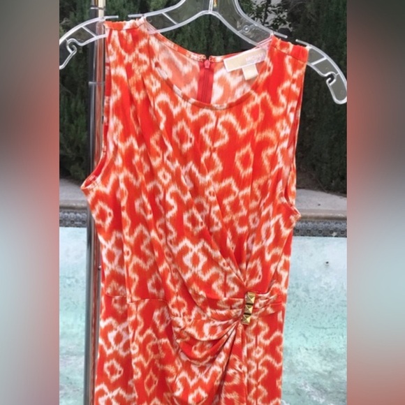MICHAEL Michael Kors Vibrant Orange and Cream Dress - Picture 4 of 6
